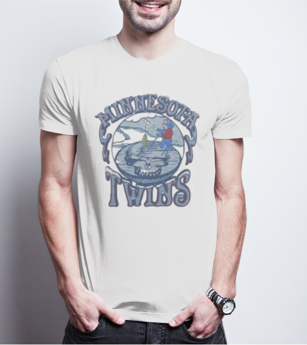 Minnesota Twins Grateful Dead Fishing Skull T-Shirt