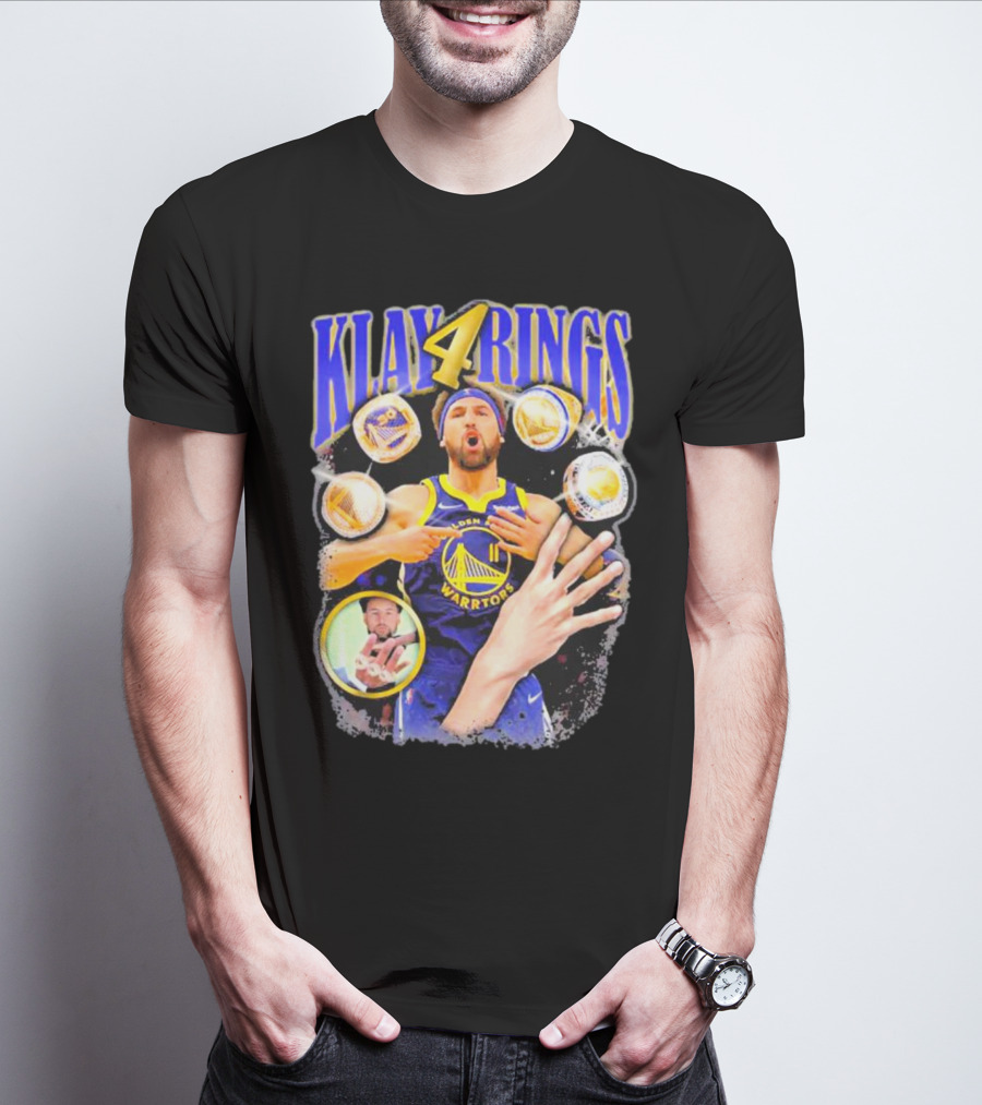 Klay 4 Rings Golden State Warriors Basketball T-Shirt