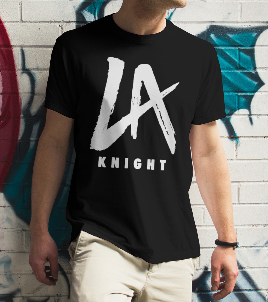 LA Knight Black Handwritten T-Shirt