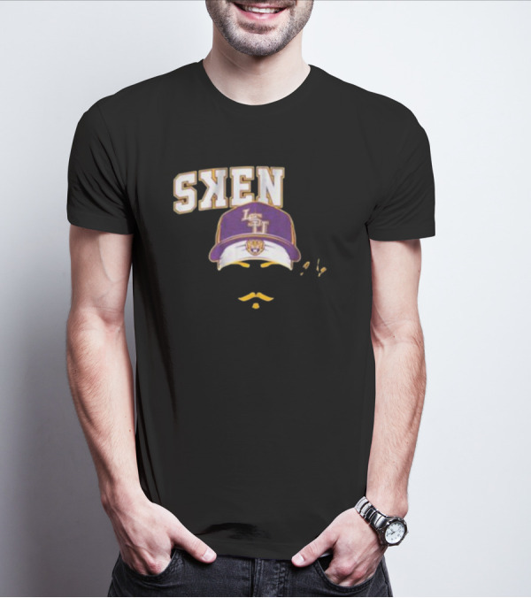LSU Baseball Paul Skenes Stache Cap T-Shirt