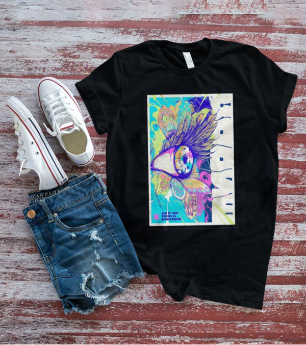 Goose June 21 Chicago Riviera Theatre Psychedelic Feather T-Shirt