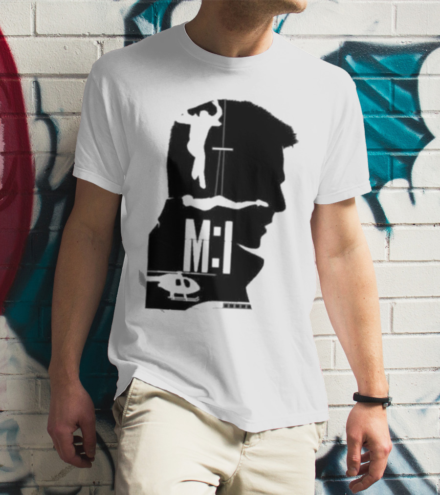 Mission Impossible Series MI Essential Silhouette And Helicopter Scene T-Shirt