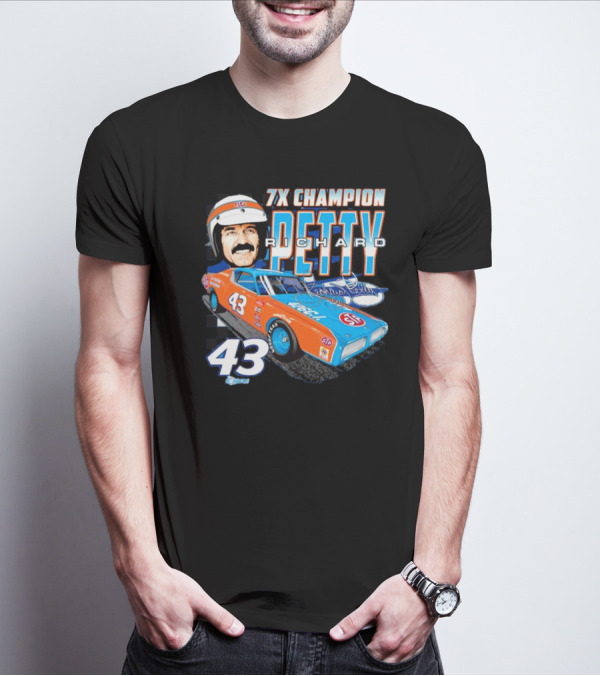 7X Champion Richard Petty Number 43 Car Racing LEGACY Motor Club Team Collection T-Shirt