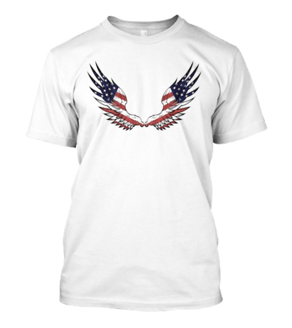 American Flag Angel Wings USA Patriotic 4th Of July T-Shirt