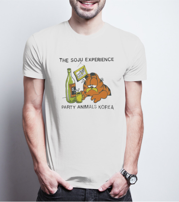 Garfield The Soju Experience Party Animals Korea T-Shirt
