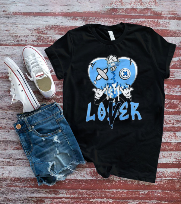 Racer Blue 5s Lover Heart With Loss And Repair Symbolism T-Shirt