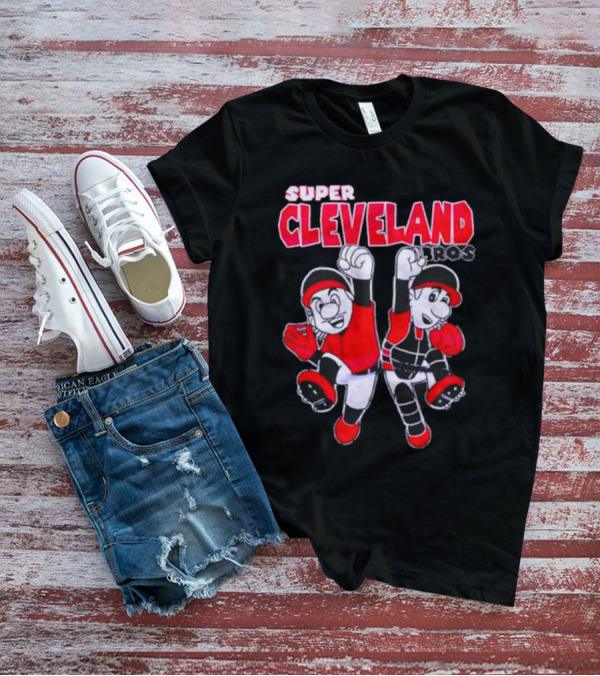 Super Cleveland Bros Red And Black Cartoon Characters T-Shirt