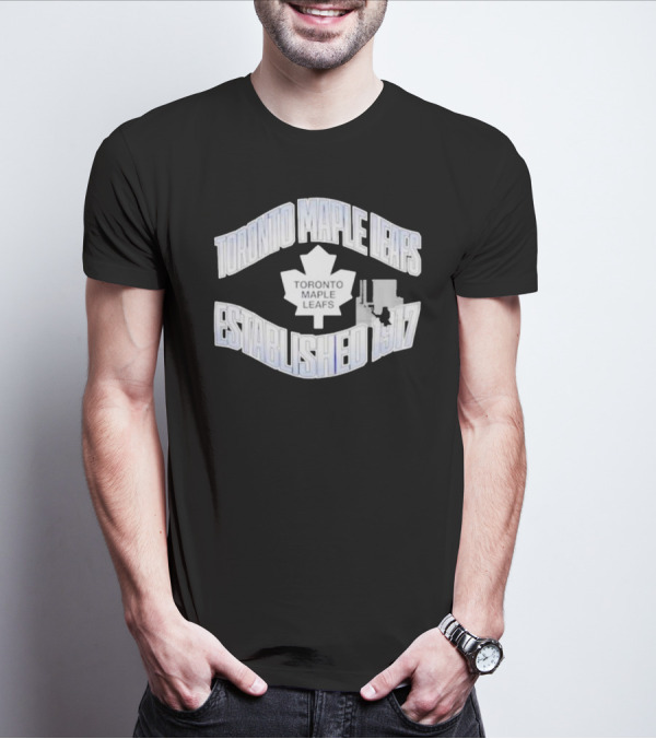 Toronto Maple Leafs Established 1917 Team Logo With White Maple Leaf T-Shirt