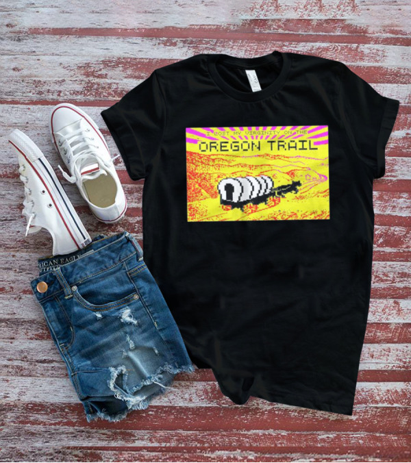 I Lost My Virginity On The Oregon Trail Retro Pixel Art Covered Wagon 80s T-Shirt