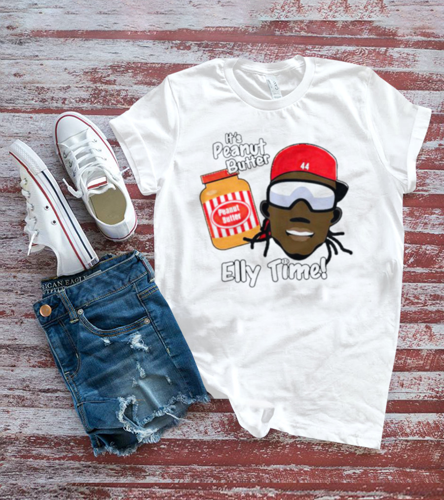 Elly De La Cruz It's Peanut Butter Elly Time 44 Red Cap And Jar T-Shirt