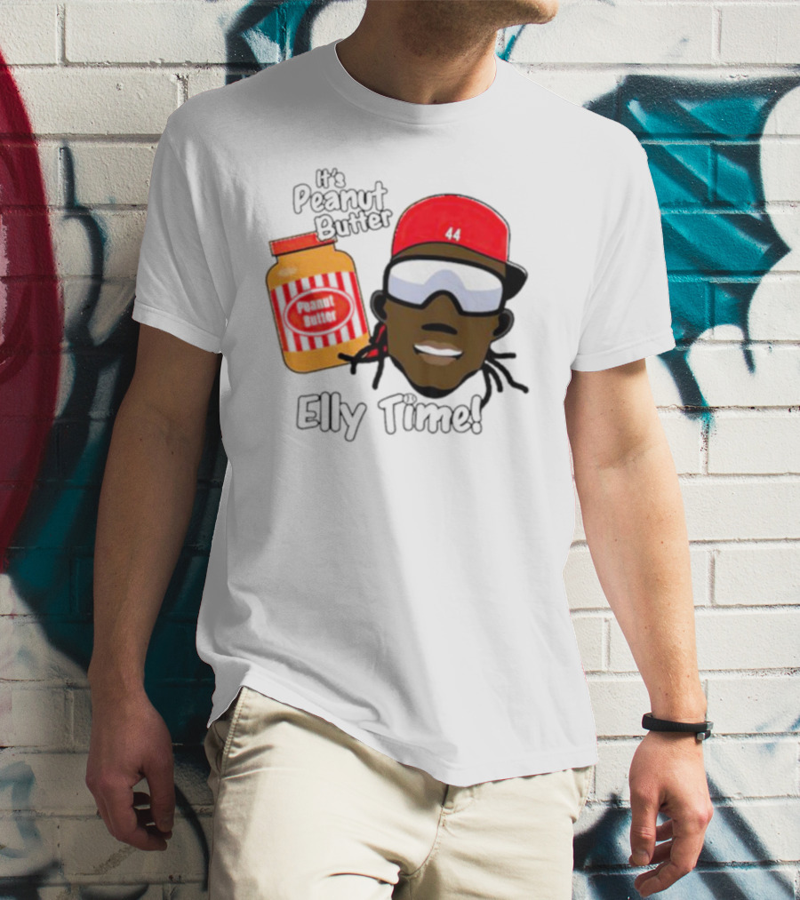 Elly De La Cruz It's Peanut Butter Elly Time 44 Red Cap And Jar T-Shirt