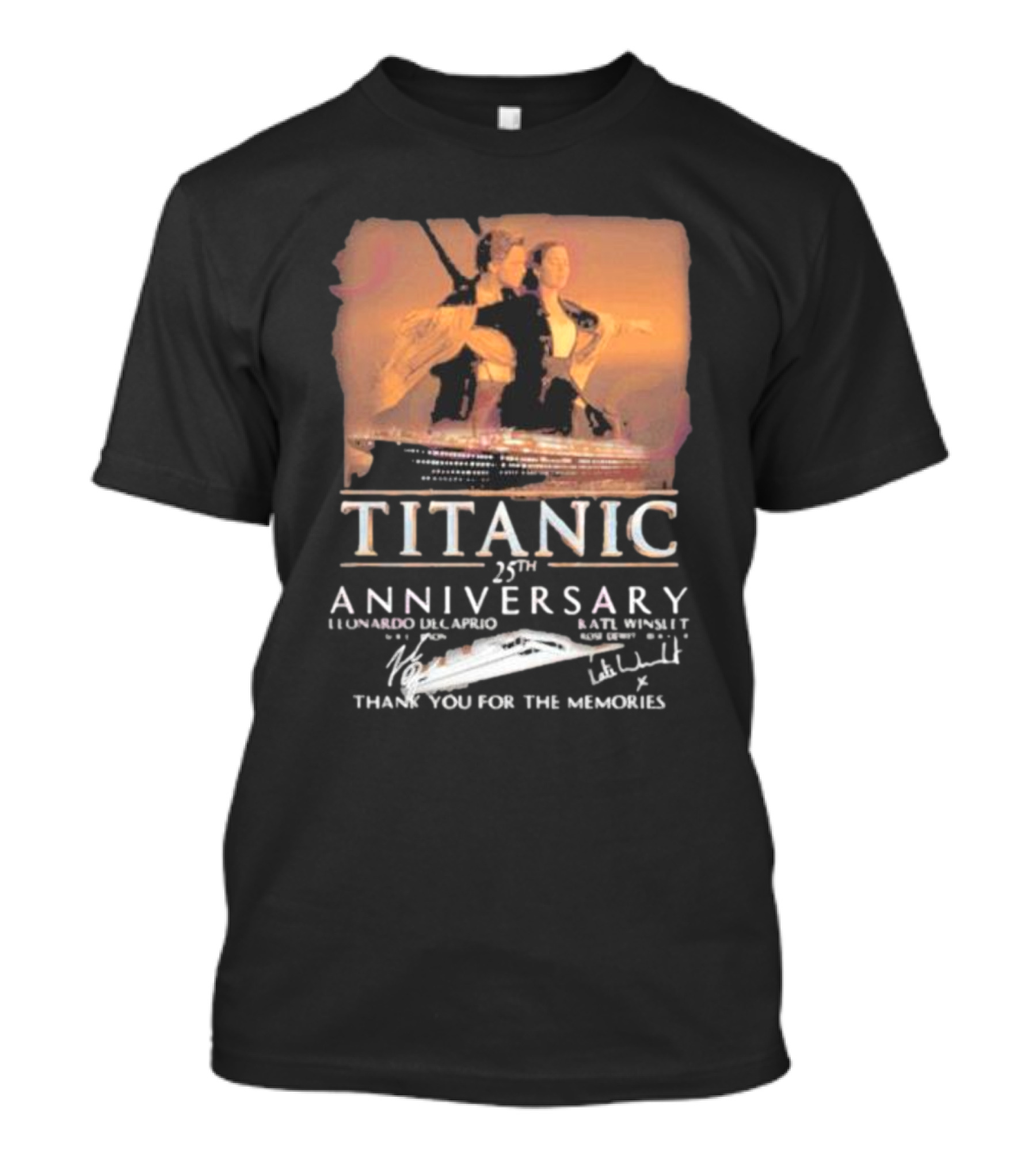 Titanic 25th Anniversary Leonardo DiCaprio Kate Winslet Thank You For The Memories T-Shirt