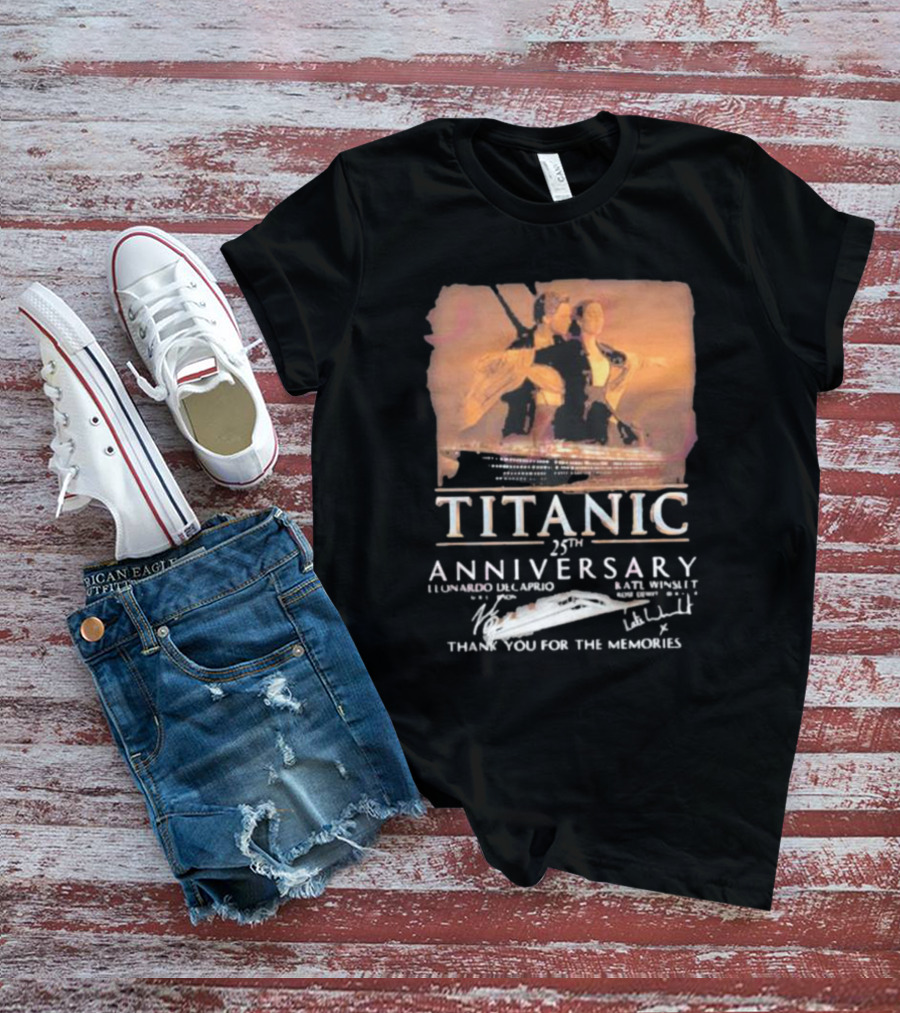 Titanic 25th Anniversary Leonardo DiCaprio Kate Winslet Thank You For The Memories T-Shirt