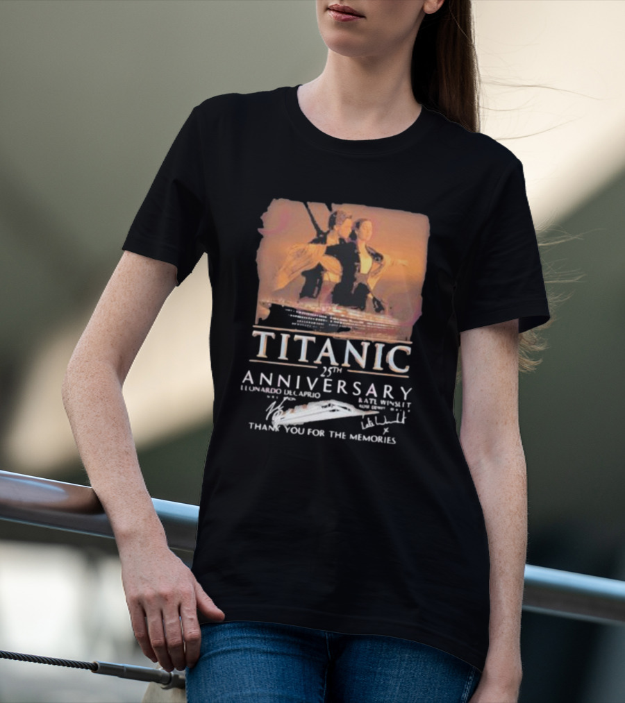 Titanic 25th Anniversary Leonardo DiCaprio Kate Winslet Thank You For The Memories T-Shirt