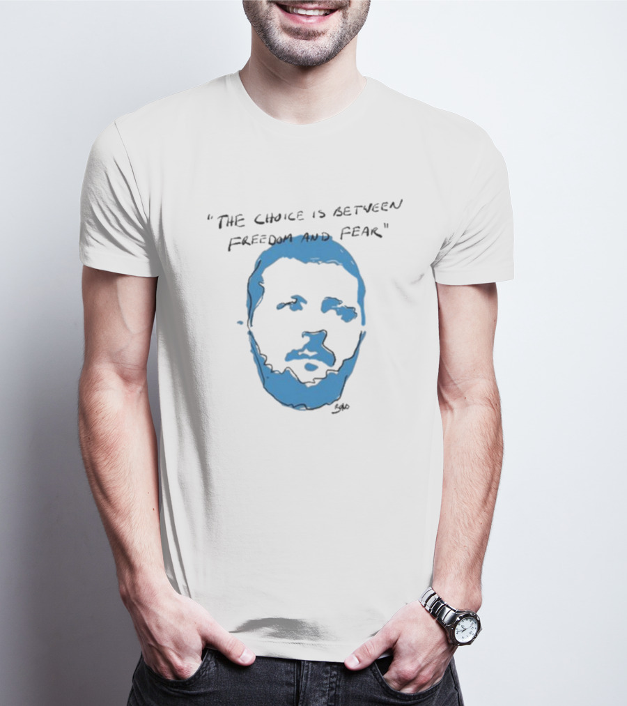 Freedom And Fear Blue Face T-Shirt