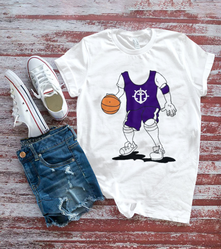 University Of Portland Basketball Player Purple Team T-Shirt