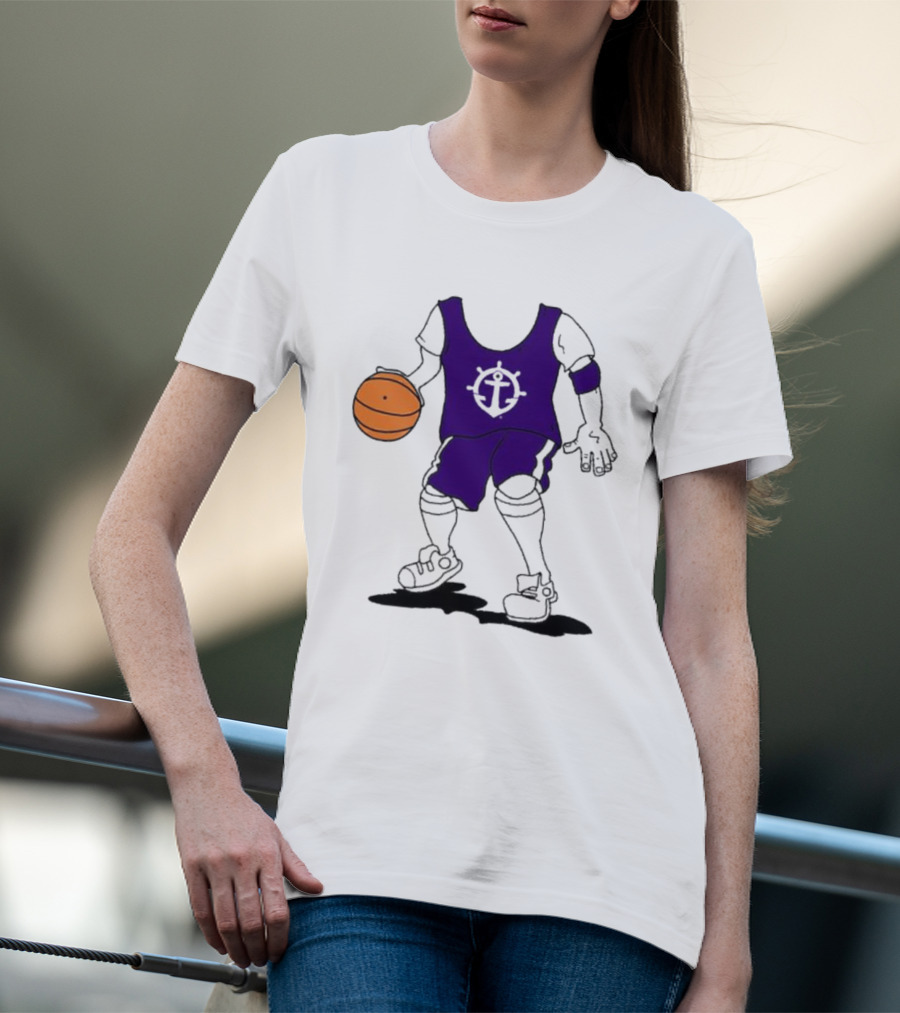 University Of Portland Basketball Player Purple Team T-Shirt