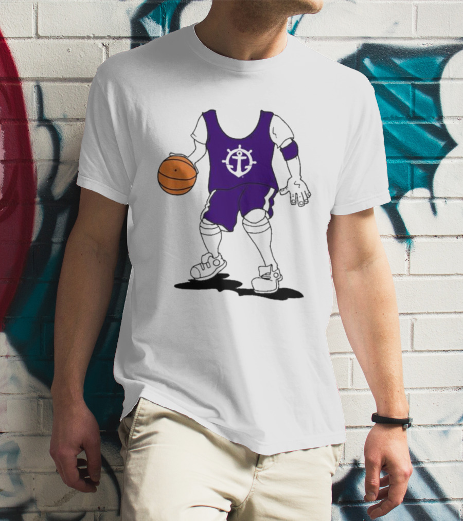 University Of Portland Basketball Player Purple Team T-Shirt