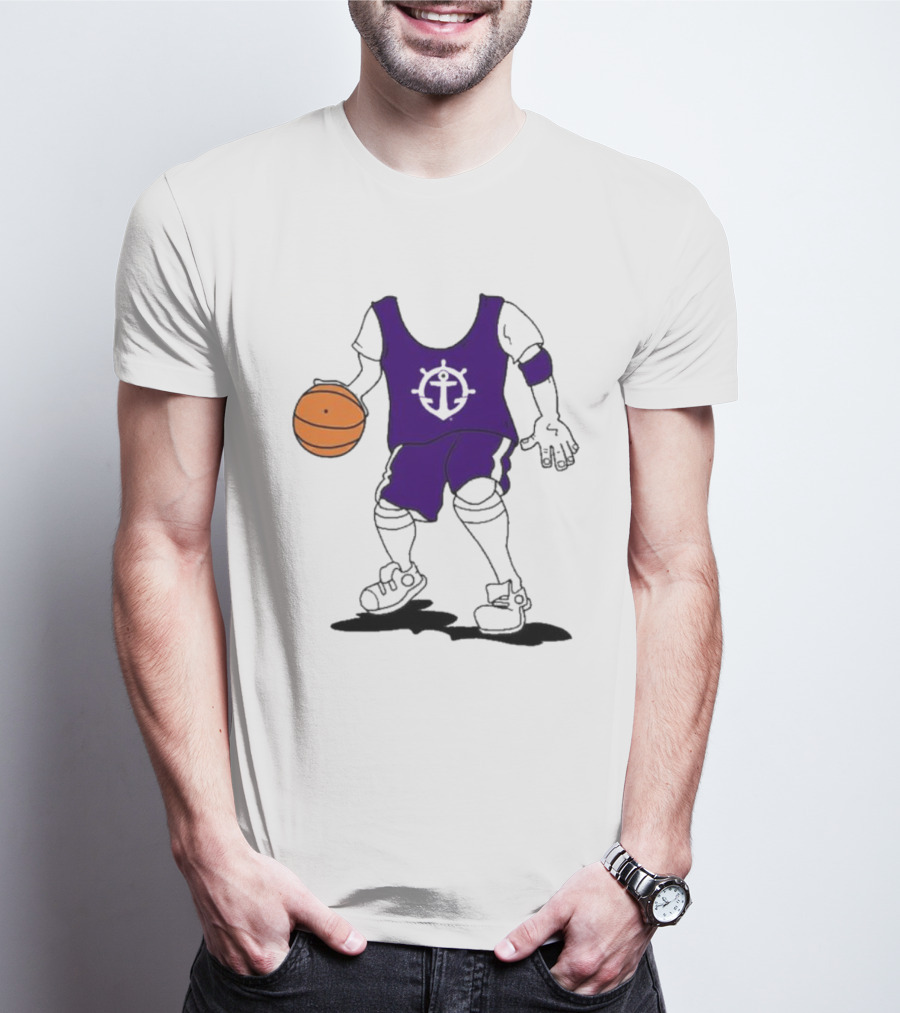University Of Portland Basketball Player Purple Team T-Shirt