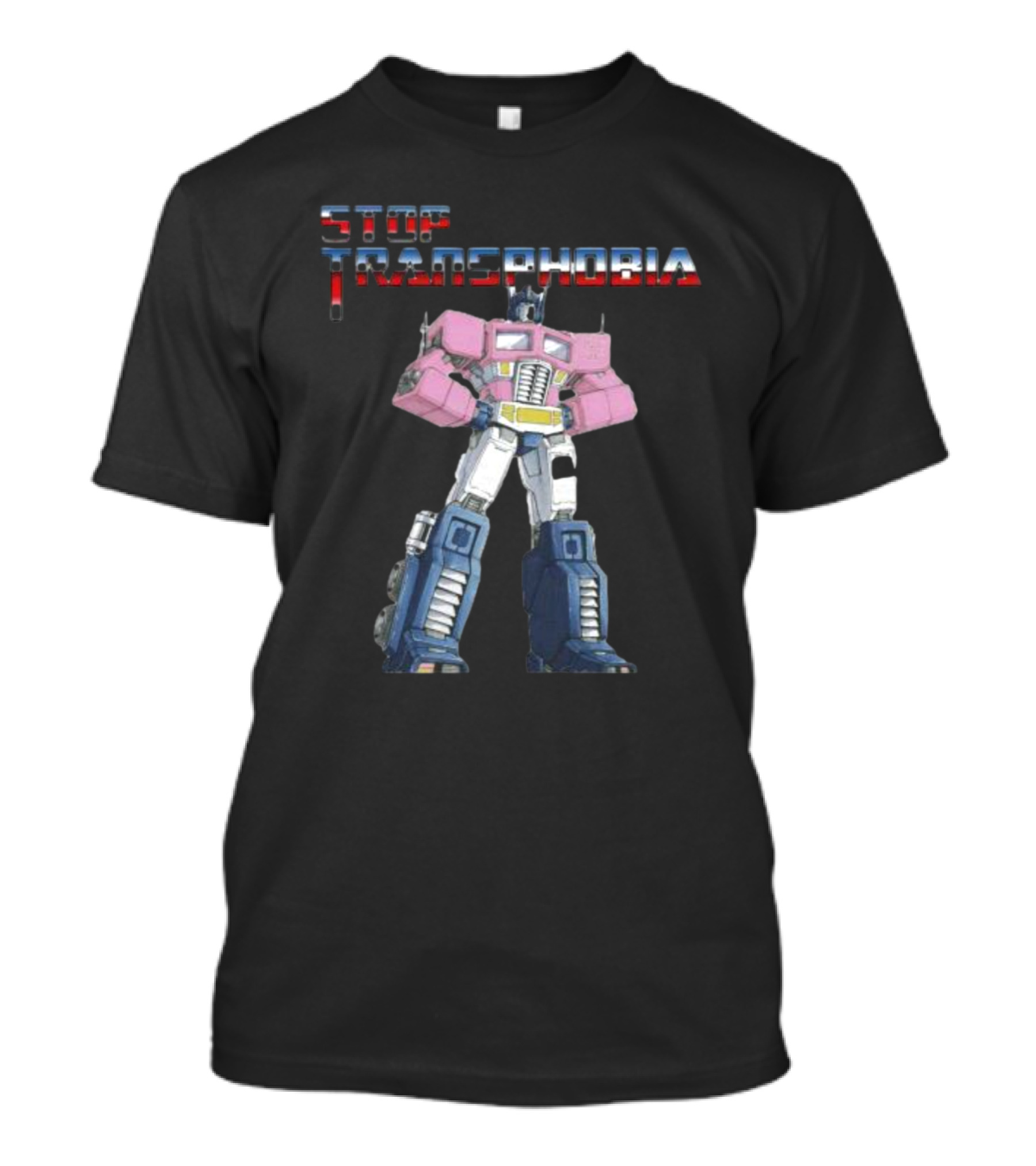 STOP TRANSPHOBIA Optimus Prime Robot T-Shirt