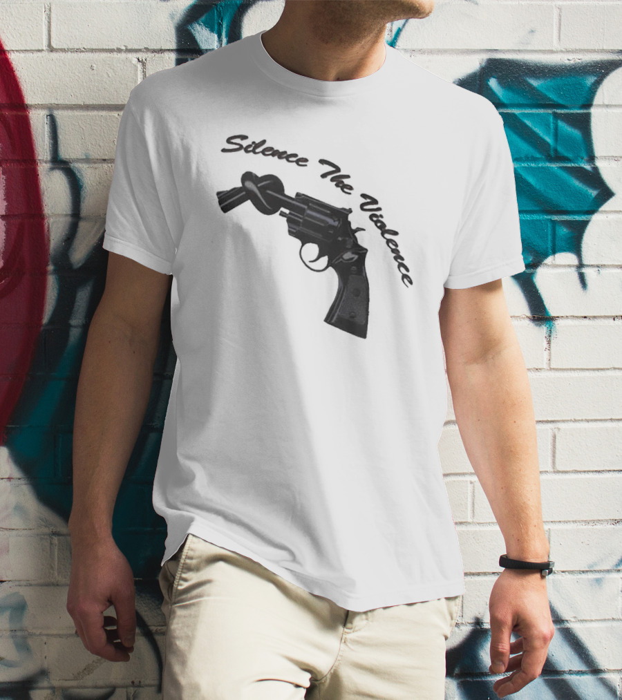 Baltimore Silence The Violence Knotted Gun T-Shirt