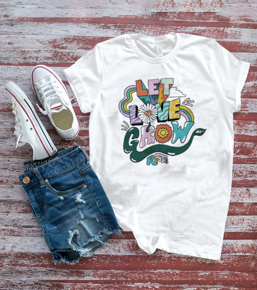 Roots Let Love Grow Pride Rainbow Blossoms T-Shirt