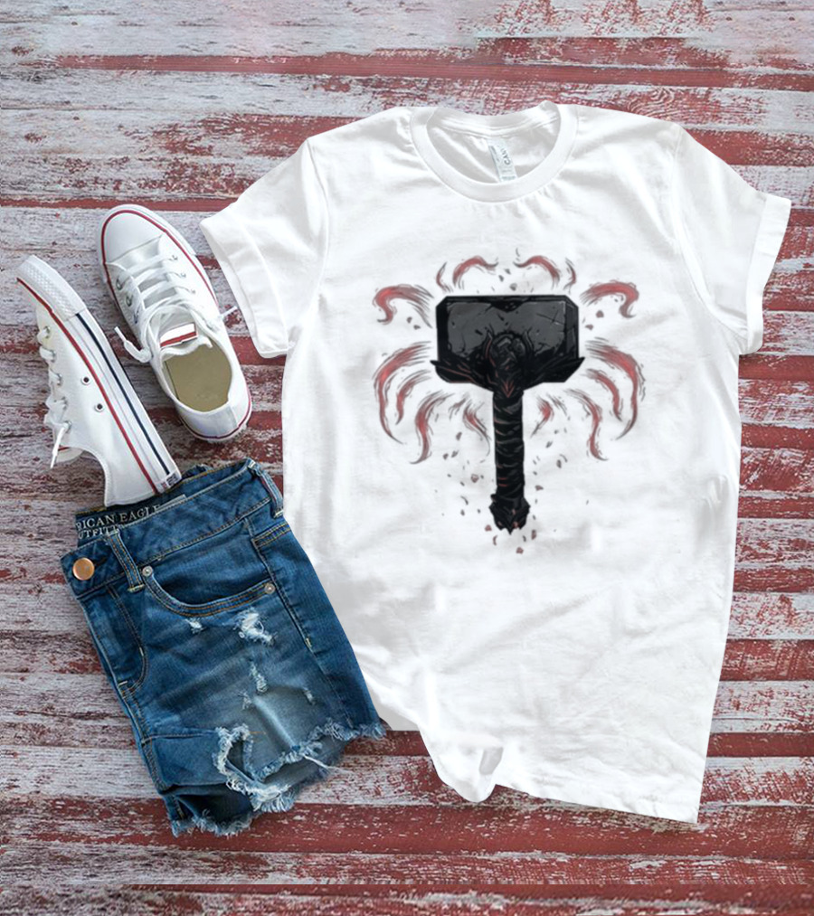 Hammer Of The Archangel With Red Fiery Aura T-Shirt