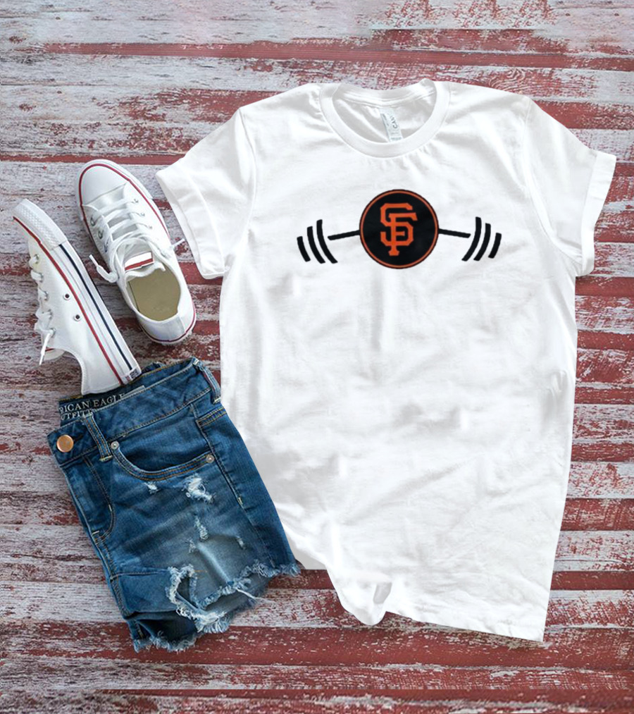 San Francisco Giants Barbell Logo Fitness T-Shirt