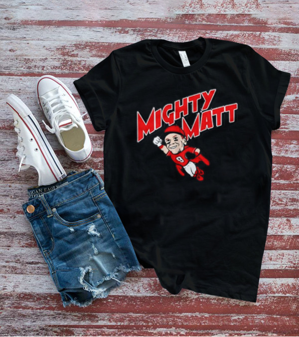 Mighty Matt Football Hero In Red And White Gear T-Shirt