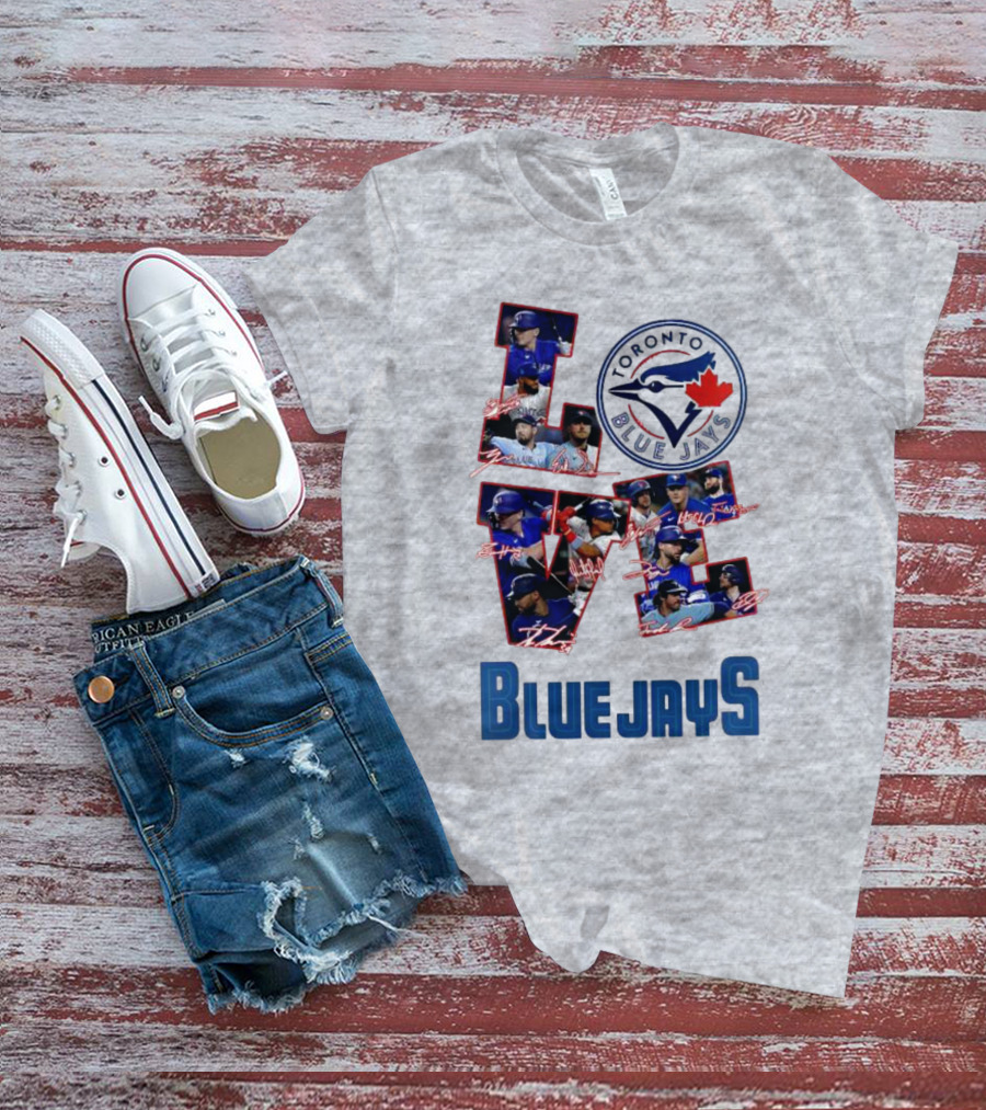 Toronto Blue Jays Love Team Signatures Baseball T-Shirt
