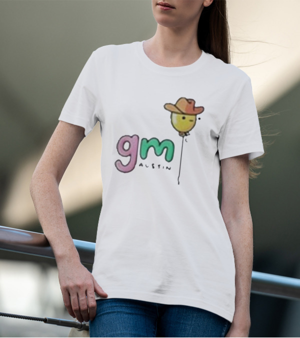 Gm Austin Doodles Balloon With Cowboy Hat T-Shirt