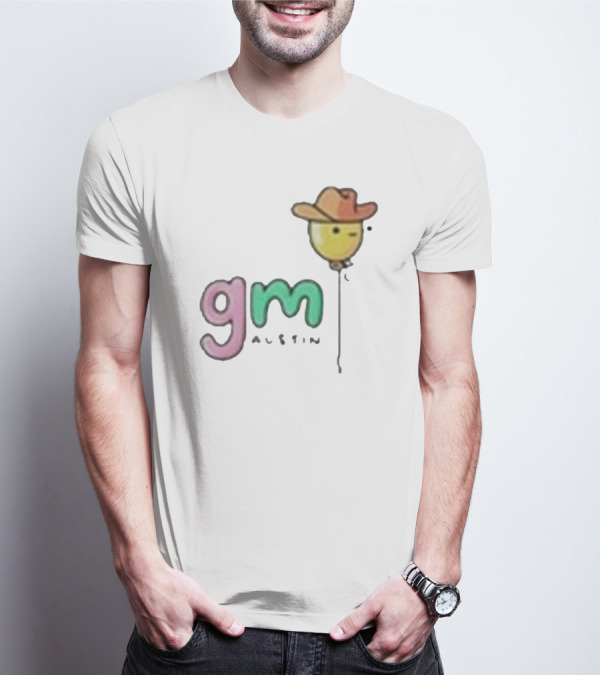 Gm Austin Doodles Balloon With Cowboy Hat T-Shirt