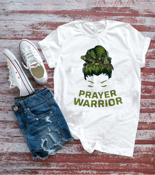 Prayer Warrior Camo Faith God Jesus Christian Women T-Shirt
