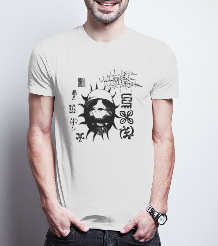 Travisscott Topia Pack Grinning Sun Tribal Symbols T-Shirt