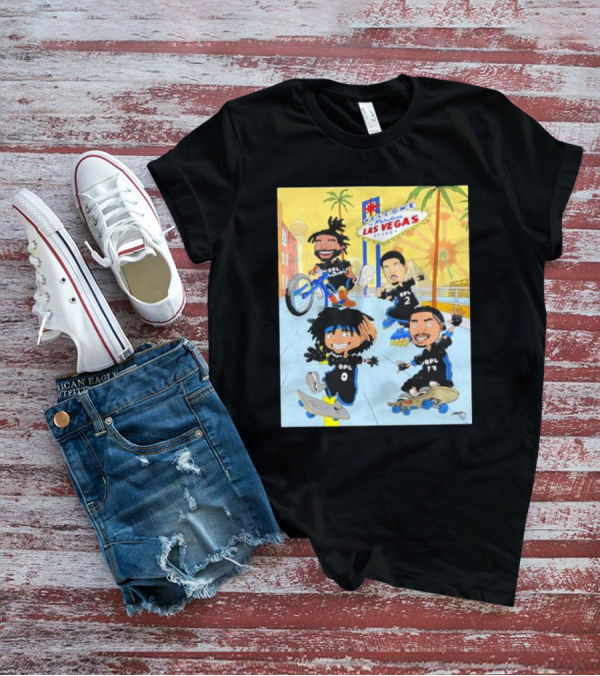 Woogity Welcome Las Vegas Nevada OPL 0 2 72 Animation Characters On Skateboards And Bikes T-Shirt