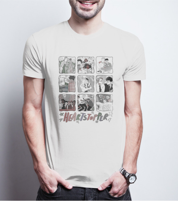 LGBT Heartstopper Nick And Charlie Comic Art Panels T-Shirt