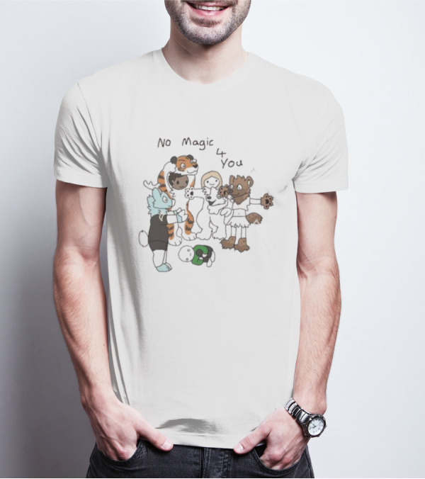 No Magic 4 You Cartoon Animals Group Hugging Animated Creatures T-Shirt