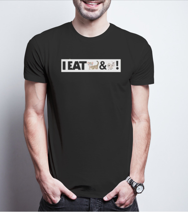 Racyreecie I Eat Cat And Donkey Fun Expression T-Shirt