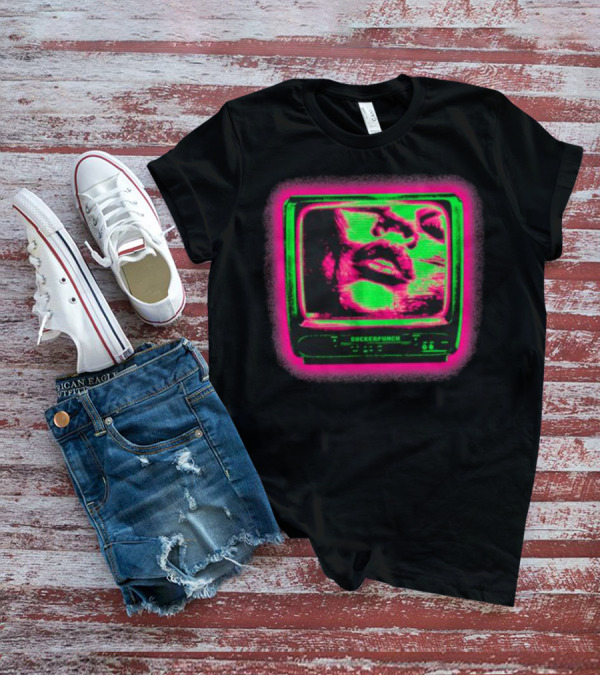 Suckerpunch TV Neon Lips Retro Screen T-Shirt