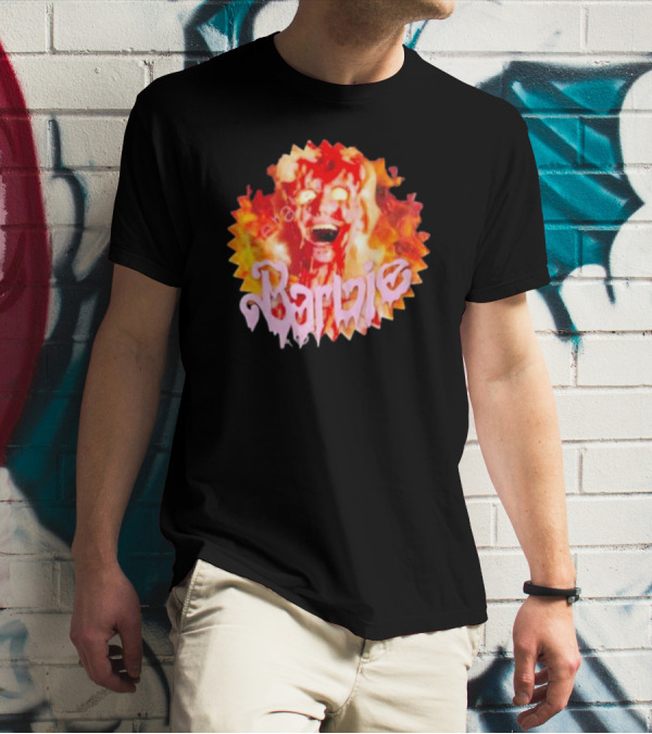 Barbie Burning Flames Horror Face T-Shirt