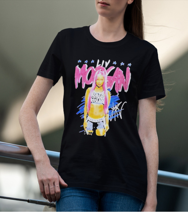 Liv Morgan Pop Signature Blue Stars T-Shirt