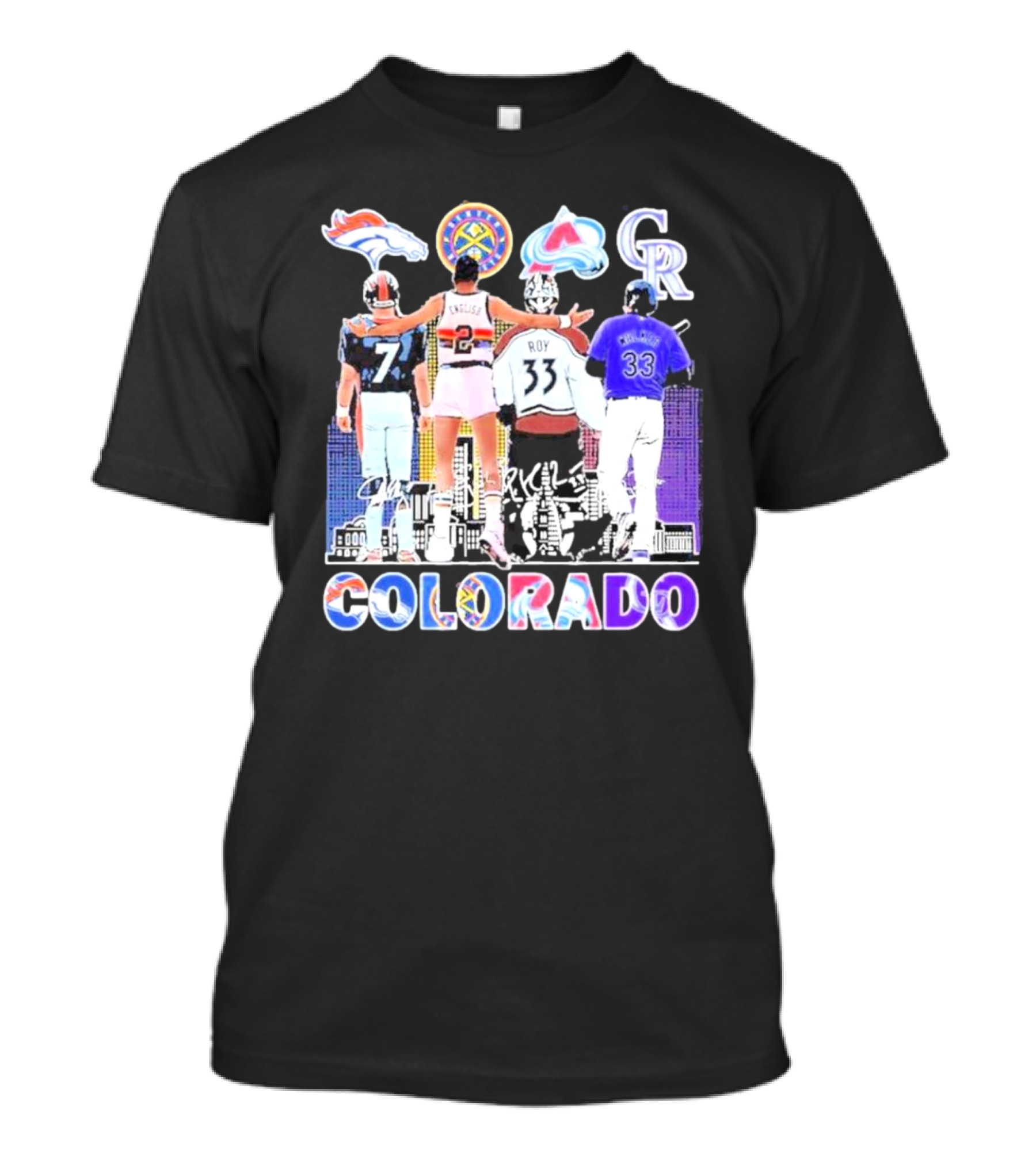Colorado Avalanche Denver Broncos Denver Nuggets City Champions Colorado Rockies T-Shirt