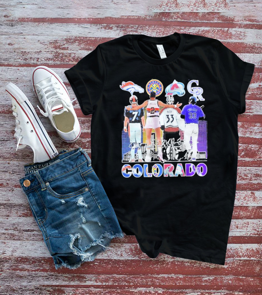 Colorado Avalanche Denver Broncos Denver Nuggets City Champions Colorado Rockies T-Shirt