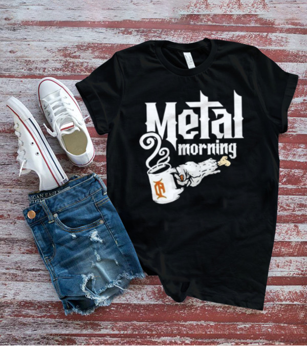 Metal Morning Skeleton Hand Coffee Cup T-Shirt