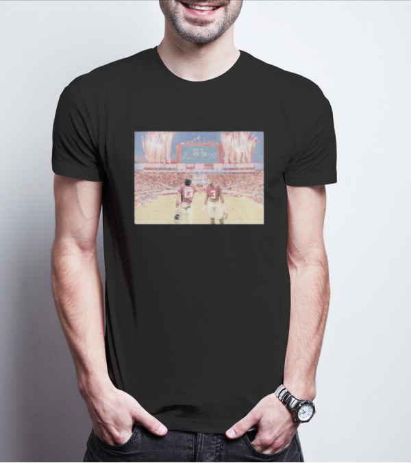 Trey Benson State Champs Collab 45-38 Football Victory Celebration WHT T-Shirt