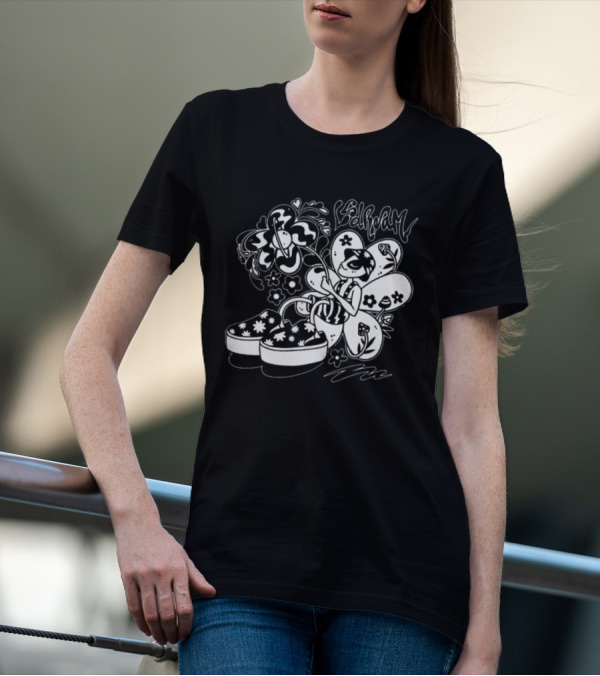 LSDREAM Merch Intergalactic Bloom Groovy Fairy With Floral Sneakers T-Shirt