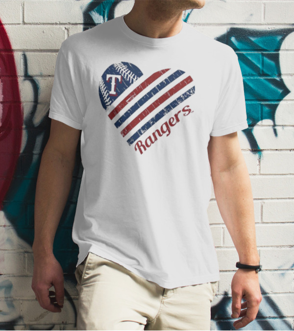Texas Rangers Heart Design G-III 4Her By Carl Banks T-Shirt