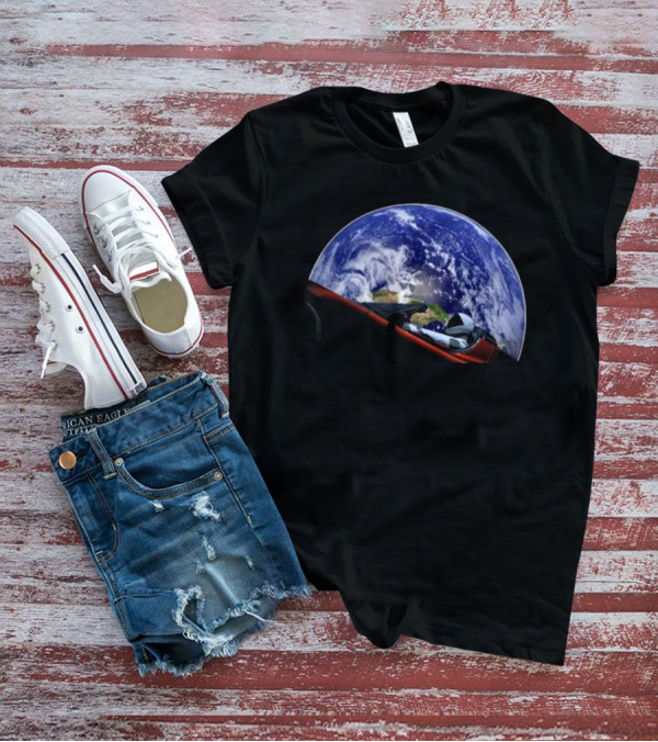 Elon Musk SpaceX Starman Earth Background T-Shirt