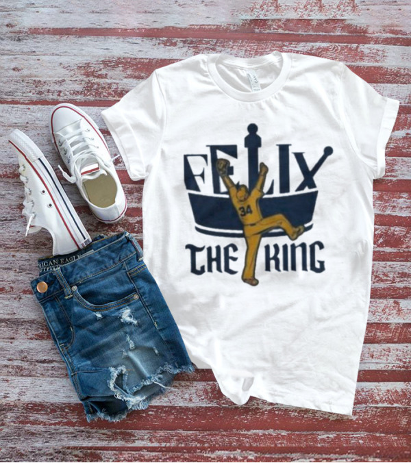 Félix Hernández Seattle Mariners Félix The King 34 Baseball Pitching T-Shirt