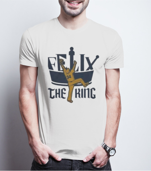 Félix Hernández Seattle Mariners Félix The King 34 Baseball Pitching T-Shirt
